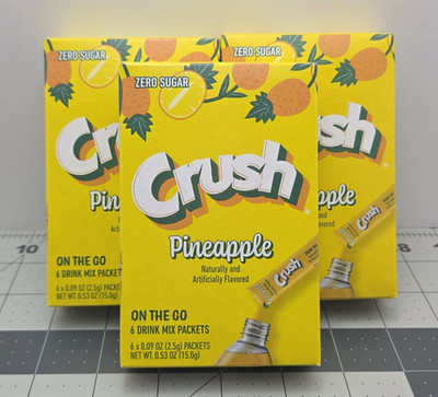 Pineapple Crush Packets Sugar Free Drink Mix ~ Lot of 3