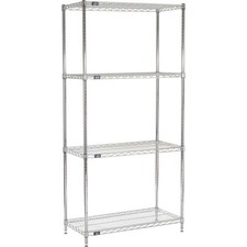 Nexel 5 Tier Chrome Wire Shelving Starter Unit 42"W x 24"D x 86"H