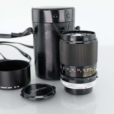 Canon FD 135mm f3.5 SC Verschluss Objektiv + Haube + Tasche Tele manueller Fokus