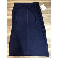 Vintage Kathie Lee Woman Sz 18W-20W Indigo Blue Elastic Waist Stretch Skirt -New
