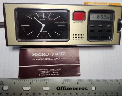 Vintage MCM Seiko Desk Clock SP304F Working with Manual