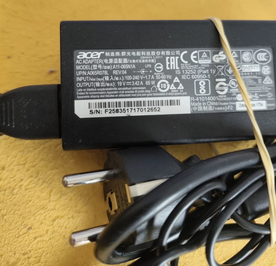 ★ ACER A11-065N1A chargeur PC 19V 3.42A 65W original alimentation secteur - Photo 2/3
