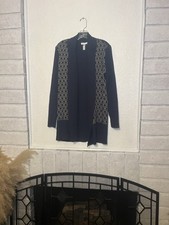 Charter Club dark blue Cardigan with Gold Accents size medium