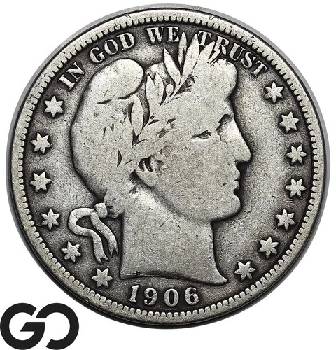 1906-D Barber Half Dollar, VG++