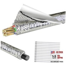 Self-Adhesive Automotive Heat Shield Sleeve, 3/8" x 39" 3/8" I.D. x 39in Silver