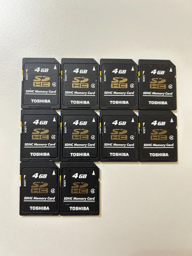 Tarjeta de memoria SDHC Toshiba auténtica multiuso de 4 GB clase 4 usada/10 piezas/vendedor de EE. UU.