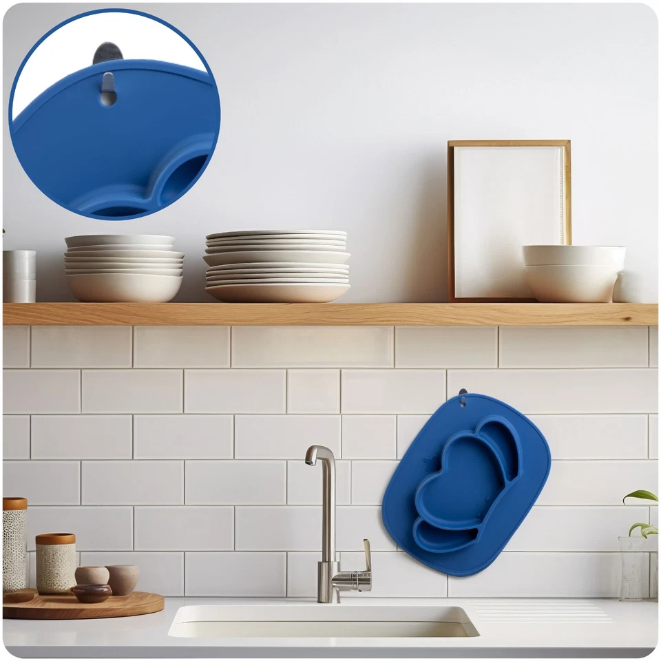 RICOKIDS Kinderteller Teller Babyteller aus Silikon Deckel Krone BPA-frei - Bild 4 von 4