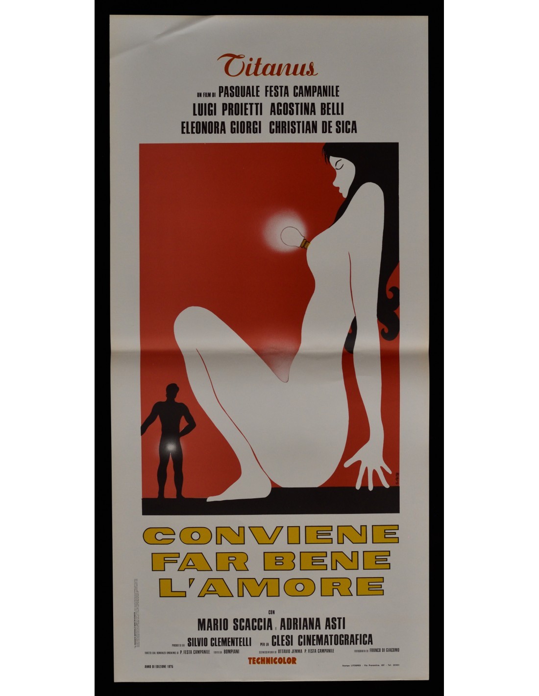Locandina originale film Conviene far bene l'amore (1975) - Regia di Pasquale Festa Campanile
