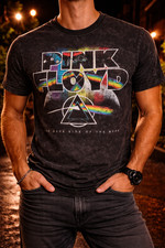 Pink Floyd Dark Side Of The Moon Graphic Tee Black Gray Vintage Band Shirt