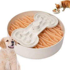 Puzzle Slow Feeder Dog Bowl for Large Dogs - Adjustable, Non-Slip, Pink