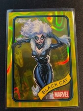 2025 Topps Chrome Marvel Black Cat Yellow Lava Refractor #106