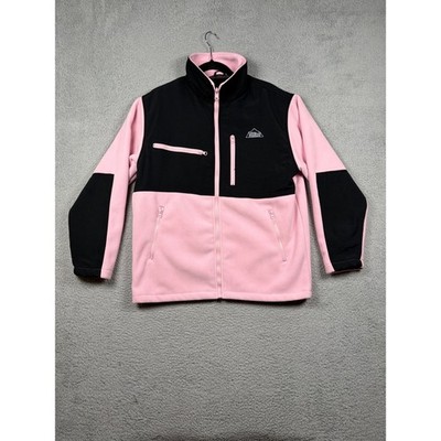 Maxam Mountain Fleece Jacket Womens XL Pink Black Full Zip Outdoor Utility Hike