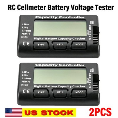 RC Cellmeter Voltage Tester 7-Digital Lipo LiFe Li-ion NiMH Battery Checker 2PCS