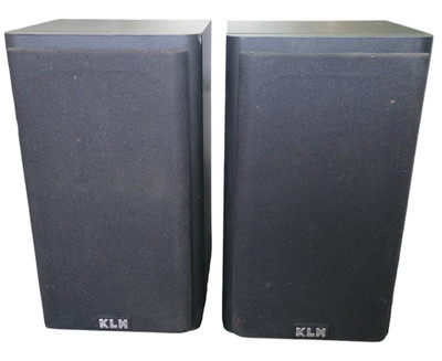 KLH AV1001B Bookshelf Speakers Pair Tested Working 8 Ohm 2-Way Home Audio System