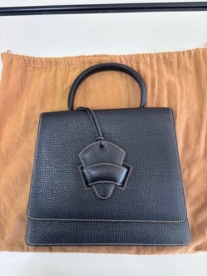 LOEWE Barcelona Leather Shoulder Bag Black 2Way Crossbody Authentic Near Mint