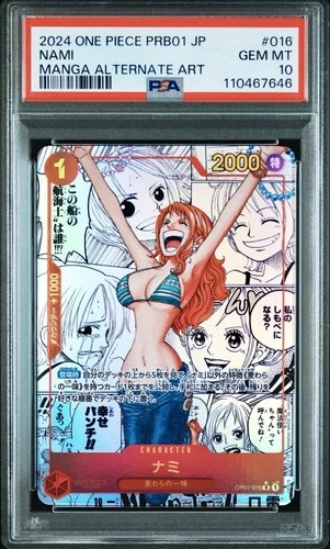 One Piece Japanese Nami OP01-016 PRB01 The Best Manga Alternate Art PSA 10