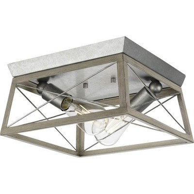 Progress Lighting Briarwood Collection 2-Light 2-Light, Galvanized Finish 