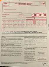 2024 IRS Laser Form 1096 Annual Summary and Transmittal for 1099's to IRS 