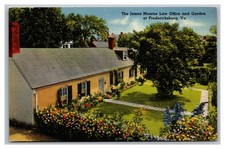 Fredericksburg Virginia VA The James Monroe Law Office & Garden Linen Postcard
