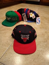 NEW NOS Chicago Bulls 1990s Black Snapback Sports Specialties Script Hat Jordan