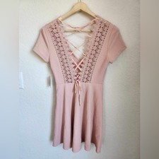 Forever 21 Y2K Faircore Pink Lace Dress New with tags size medium