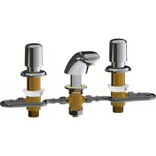 Chicago Faucet 404-Hz765abcp Handle-Operated Faucet, Deck, Manual, Metal