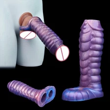 Male Big Cock-Girth-Enlarger-Enhancer-Penis-Sheath-Sleeve-Extension-Extender-Men