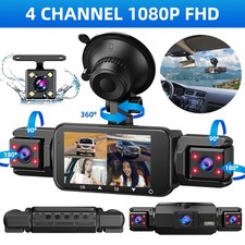 3" 4 Channel Mirror Dash Cam Front Rear 1080P Car Camera Night Vision G-Sensor