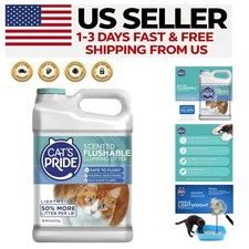 Lightweight Flushable Cat Litter - 10lb Scented Clumping, Powerful Odor Control