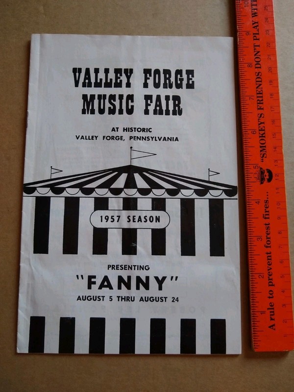 1957 Valley Forge Music Fair Playbill - FANNY