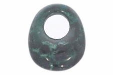  Unikat - Chrysokoll Schmuck Creolen Donut Edelstein Anhänger 35x25mm inkl. Lede