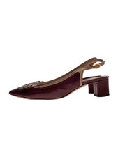 LOUIS VUITTON Ankle Strap Pumps Size 38 / US 8 Burgundy Leather MA0025