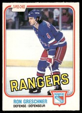 1981-82 O-Pee-Chee Vintage OPC Set Break Ron Greschner New York Rangers #224
