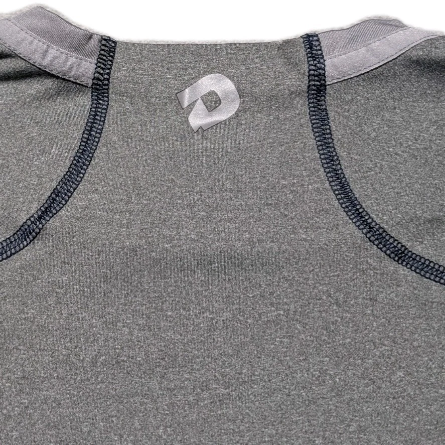 DeMarini Men’s XL Long Sleeve Performance Shirt Gray Blue Stretch Polyester - Изображение 3 из 4