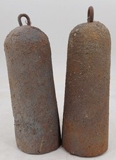 PAIRE DE POIDS D'HORLOGE COMTOISE PENDULE XIXème : 4424 Gr ET 4586 Gr CLOCK UHR