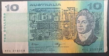 (1989) Australia 10 Dollars P45f MFC258058  sigs Fraser-Higgins.