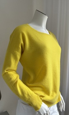 Witty Knitters Pullover 100% Cashmere Kaschmir S 38/40 oversize gelb top Details