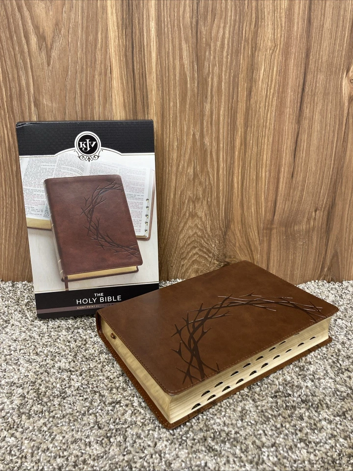 KJV Giant Print Bible | Indexed | Brown Crown of Thorns | red letter - Image 2 of 4