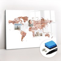 Magnetwand Glas Mit Marker Schwamm Magneten Alte Karte Aus Ziegeln 100X70 Cm