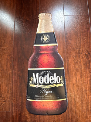 Modelo Negra BEER Bottle SIGN Metal Tin Tacker 22 X8  MEXICO Brewery BRAND NEW