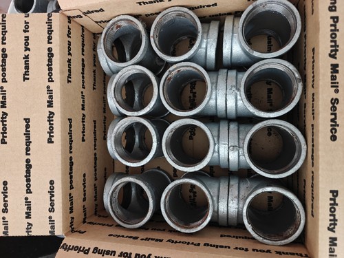 Lot of 12 2 Inch Tee T Fittings Galvanized Steel