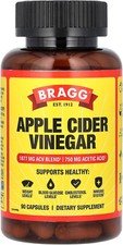 Bragg Apple Cider Vinegar Capsules - Vitamin D3  Zinc - 750mg of Acetic Acid  