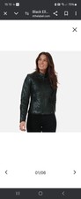 Black Leather Jacket Elle Size 14 100% Leather