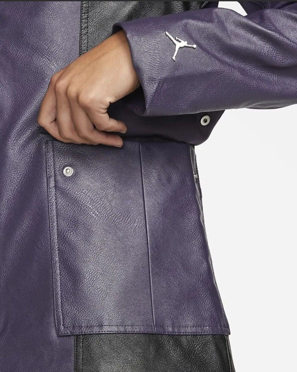 New Women's Nike Air Jordan Full Zip Jacket Black/Purple DJ2716