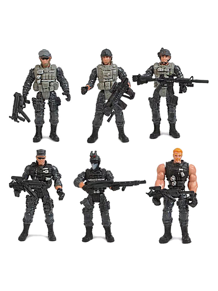 New 6 PCs Military Toy Soldiers Playset Army Men Figures Military