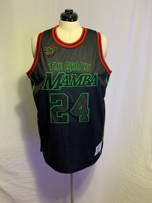Headgear Classics Basketball Jersey Kobe Bryant #24 Black Mamba Grinch Mens M
