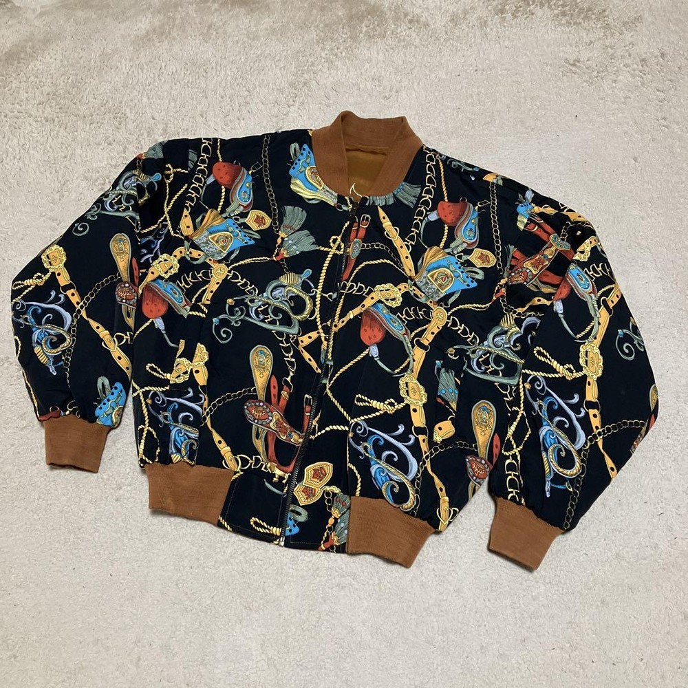 VERSACE Reversible Blouson Jacket Medusa Baroque Short CroppedBrown/Black Base
