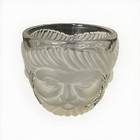 Vintage Mikasa Crystal Frosted Christmas Santa Tea Light Votive Candle Holder 3”