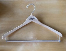 Vintage I. Magnin wood 17" hanger with drop dowel for pants
