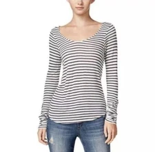 Chelsea Sky Womens Montrose Striped Open-Back Top - Navy M